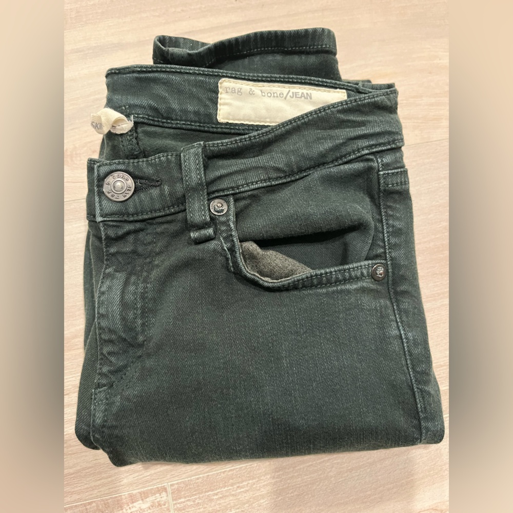 RAG & BONE/ JEAN Forest Green Skinny Denim 5-Pocket JEANS Size 26 - Picture 2 of 12